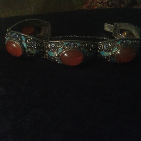 antique chinese export sterling silver bracelet - Picture 1 of 3